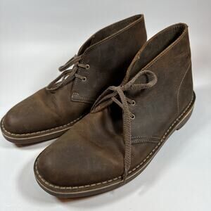 Clarks Chukka Boots Mens 8.5 Brown leather Lace Up Casual Dress Work